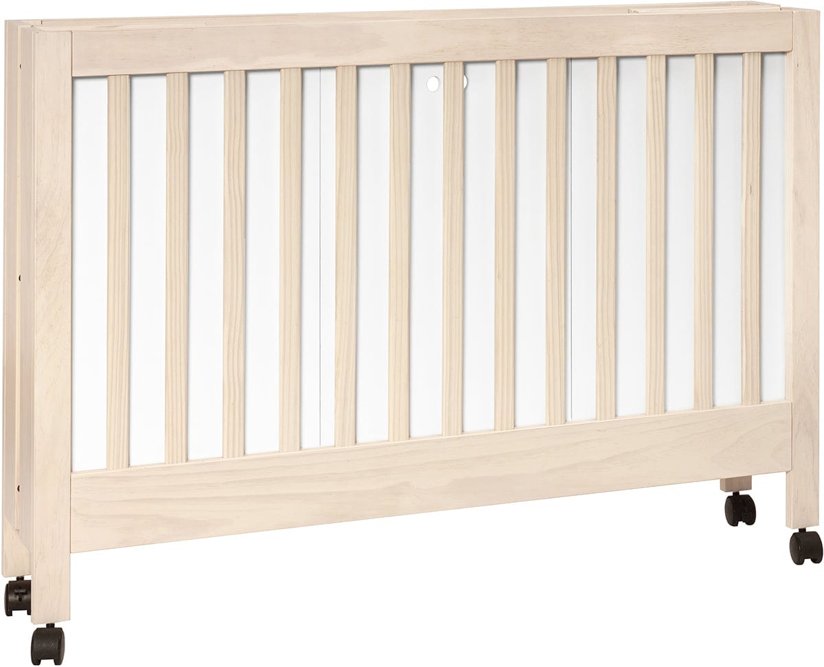 Babyletto Maki Full-Size Portable Folding Crib w/Toddler Bed Conversion Kit - Washed Natural - M6601NX