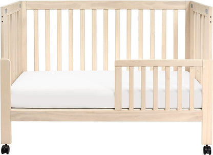 Babyletto Maki Full-Size Portable Folding Crib w/Toddler Bed Conversion Kit - Washed Natural - M6601NX
