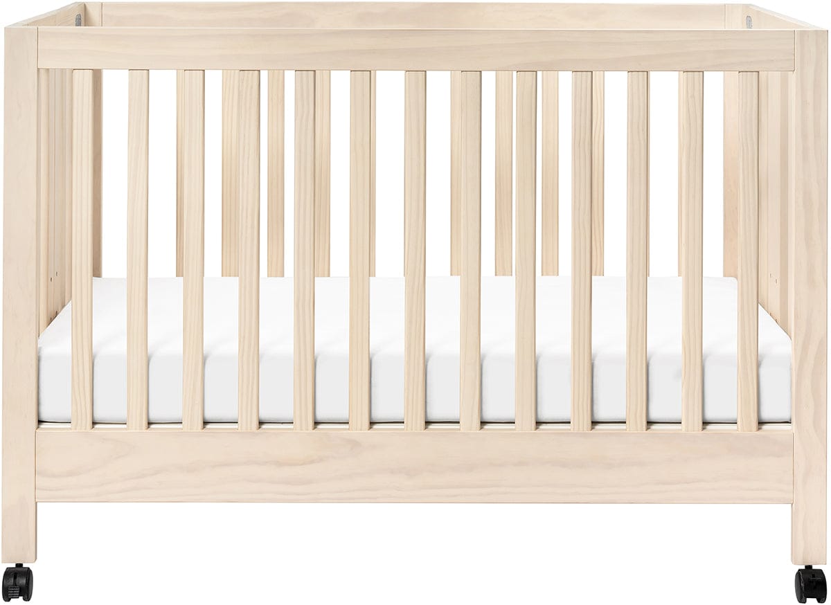Babyletto Maki Full-Size Portable Folding Crib w/Toddler Bed Conversion Kit - Washed Natural - M6601NX