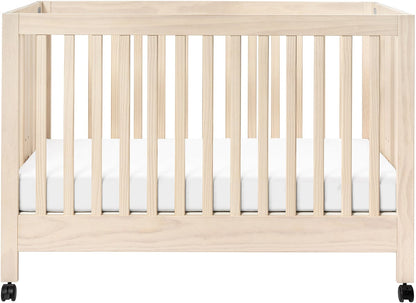 Babyletto Maki Full-Size Portable Folding Crib w/Toddler Bed Conversion Kit - Washed Natural - M6601NX