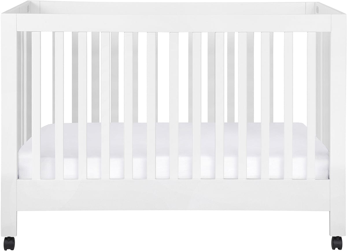 Babyletto Maki Full-Size Portable Folding Crib w/Toddler Bed Conversion Kit - White - M6601W