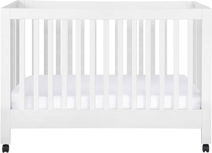 Babyletto Maki Full-Size Portable Folding Crib w/Toddler Bed Conversion Kit - White - M6601W