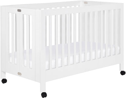 Babyletto Maki Full-Size Portable Folding Crib w/Toddler Bed Conversion Kit - White - M6601W