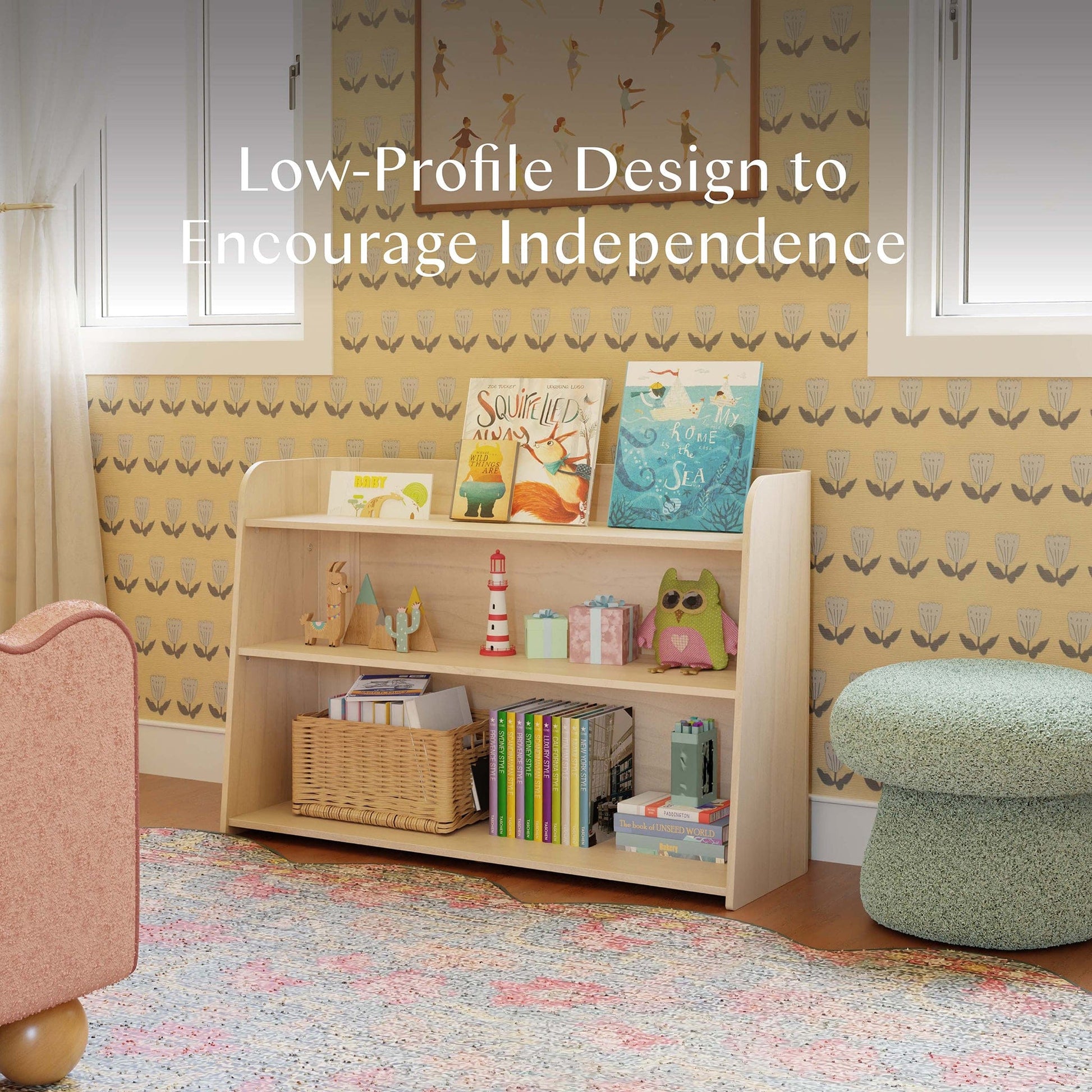 Babyletto Melo Montessori-Inspired Bookcase - Washed Natural - M32211NX