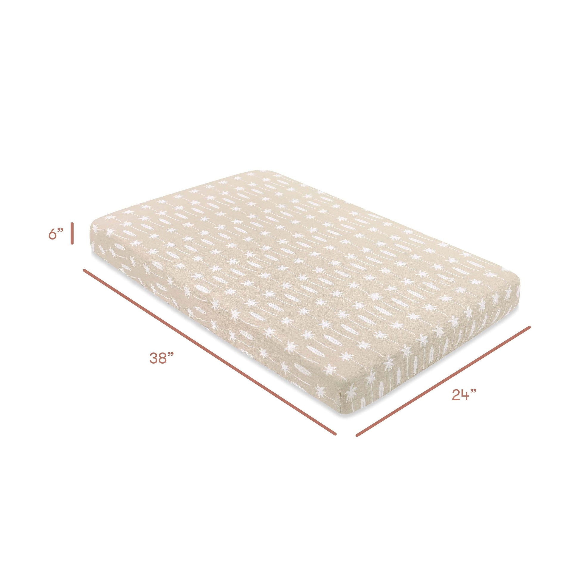 Babyletto Mini Crib Sheet in GOTS Certified Organic Muslin Cotton - Beach Bum - T27036