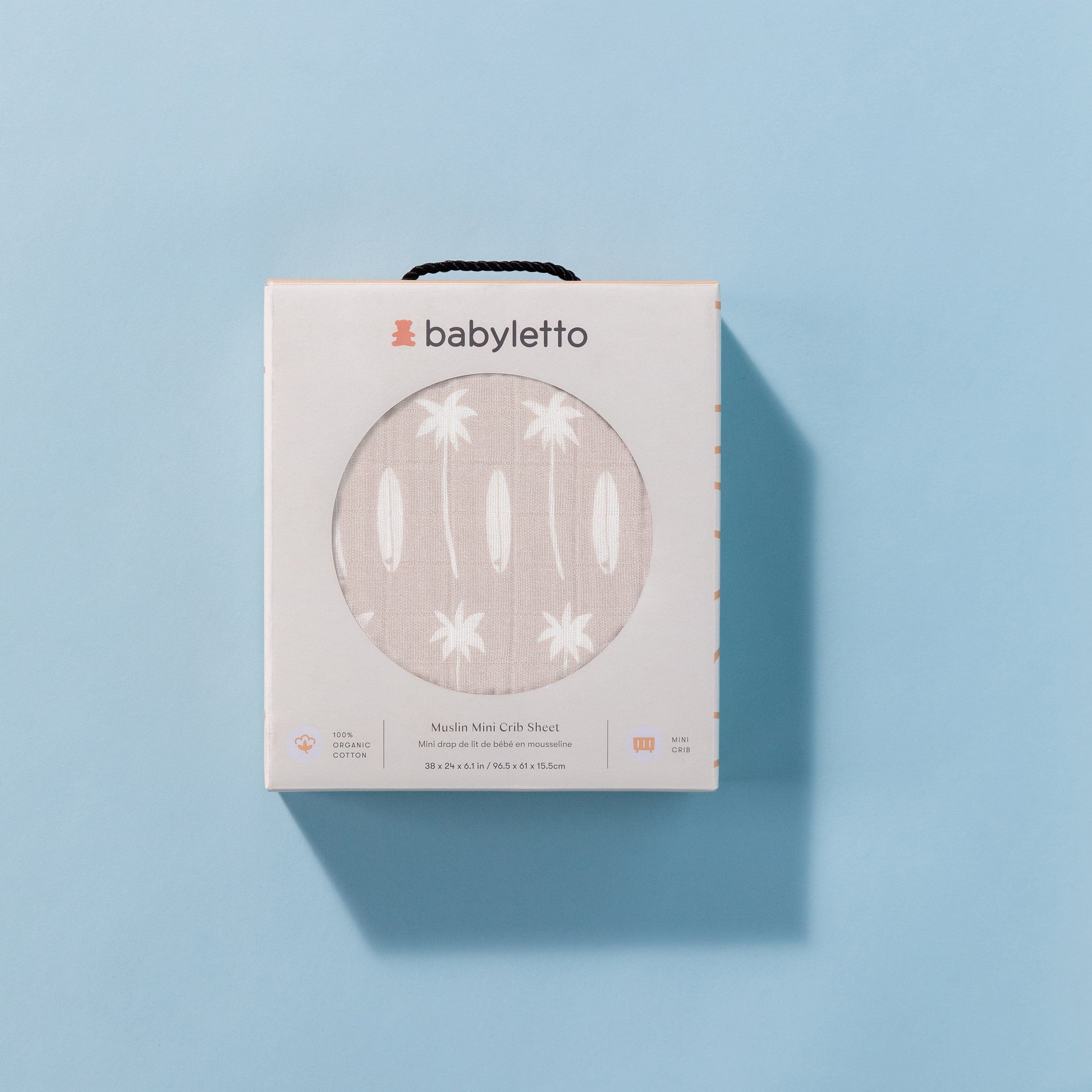 Babyletto Mini Crib Sheet in GOTS Certified Organic Muslin Cotton - Beach Bum - T27036