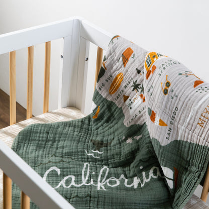 Babyletto Mini Crib Sheet in GOTS Certified Organic Muslin Cotton - Beach Bum - T27036