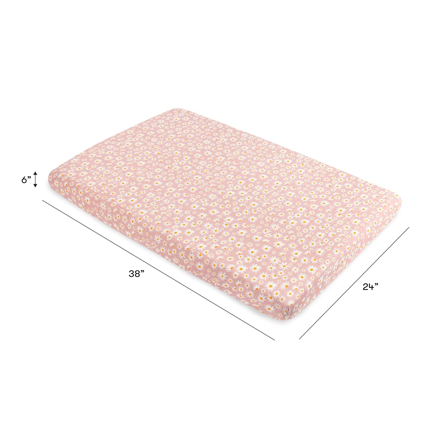 Babyletto Mini Crib Sheet in GOTS Certified Organic Muslin Cotton - Daisy - T28036