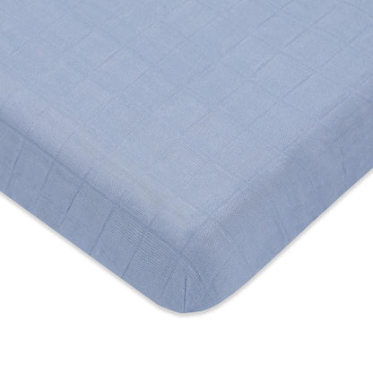 Babyletto Mini Crib Sheet in GOTS Certified Organic Muslin Cotton-Dewdrop - T29636DP