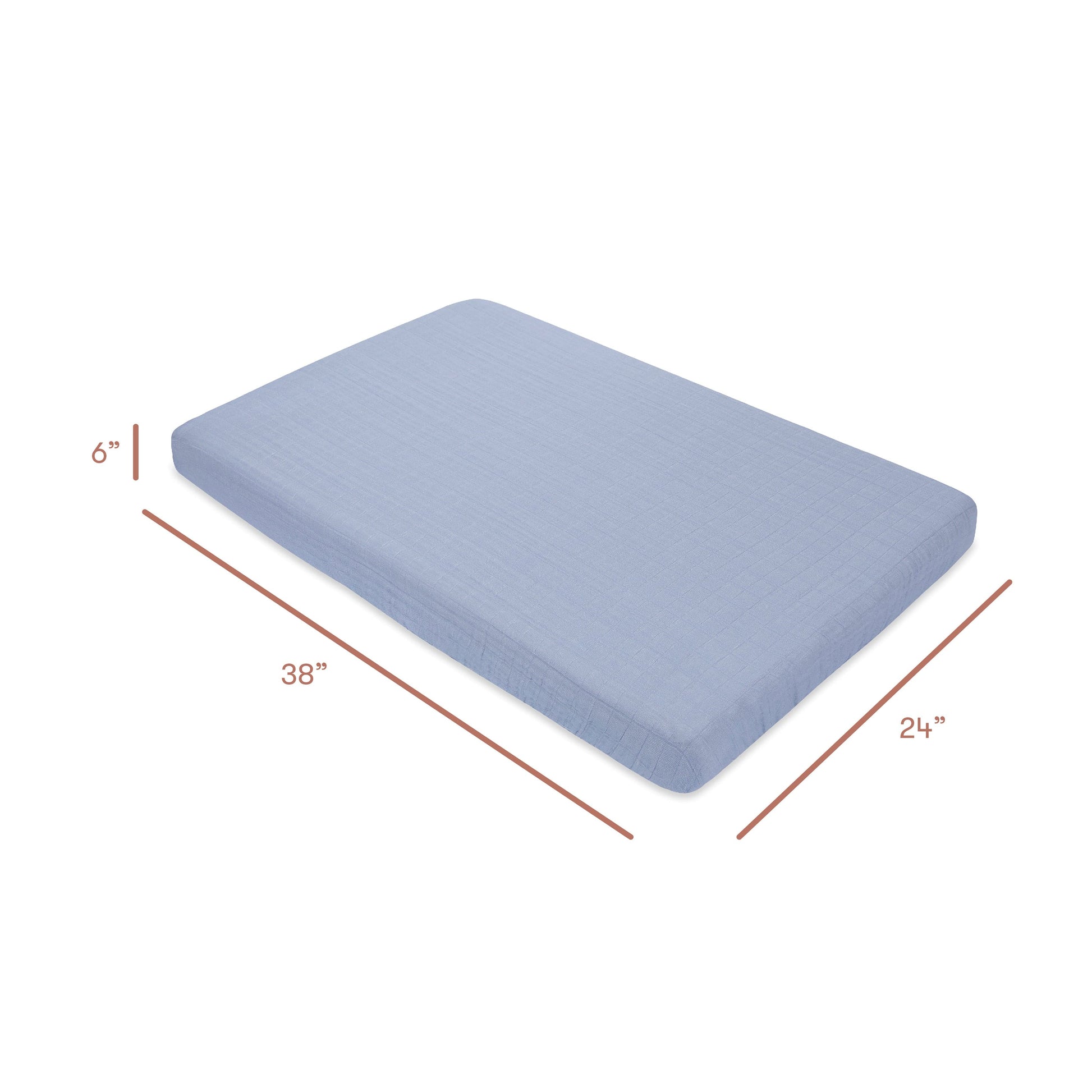 Babyletto Mini Crib Sheet in GOTS Certified Organic Muslin Cotton - Dewdrop - T29636DP