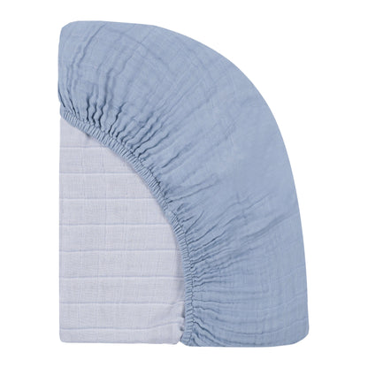 Babyletto Mini Crib Sheet in GOTS Certified Organic Muslin Cotton - Dewdrop - T29636DP