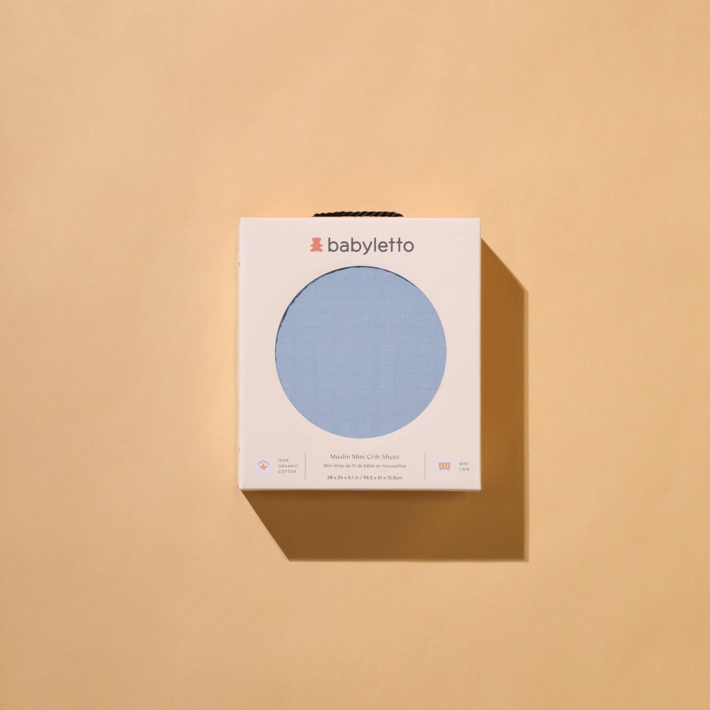 Babyletto Mini Crib Sheet in GOTS Certified Organic Muslin Cotton - Dewdrop - T29636DP