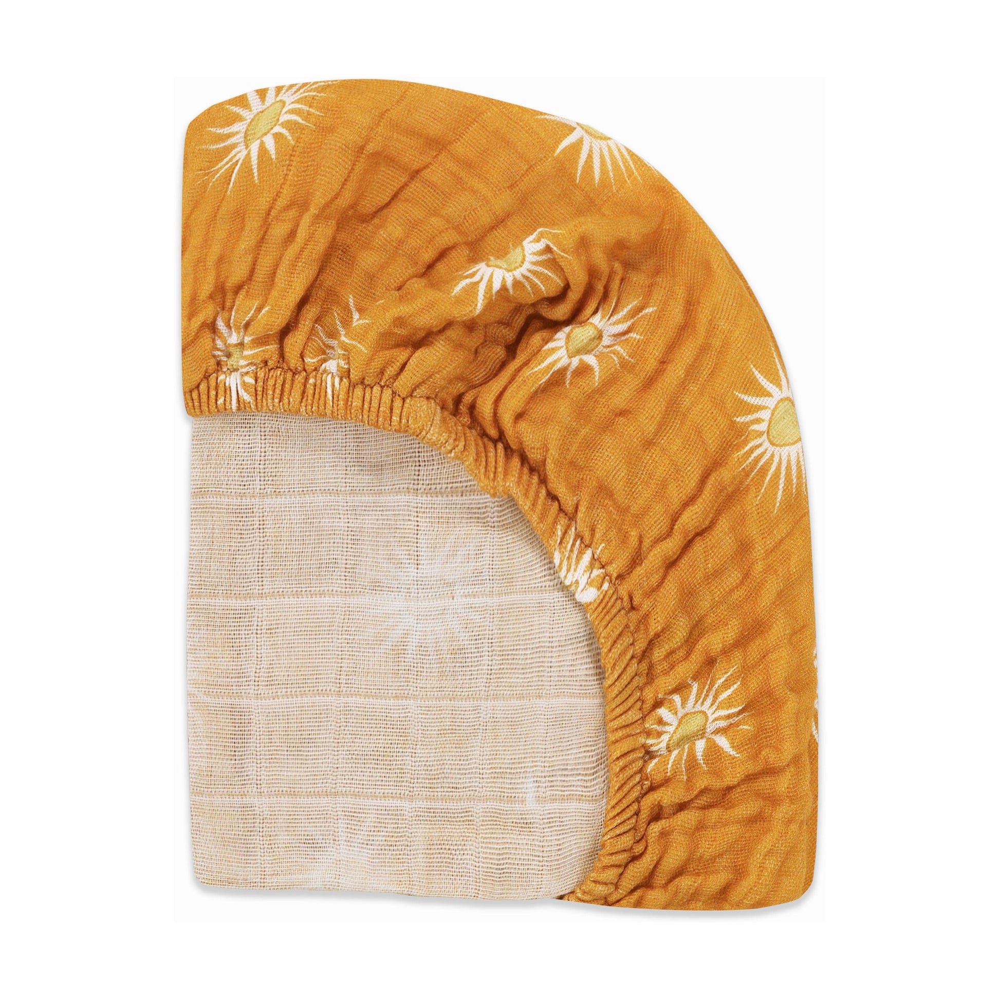 Babyletto Mini Crib Sheet in GOTS Certified Organic Muslin Cotton - Golden Hour - T26936