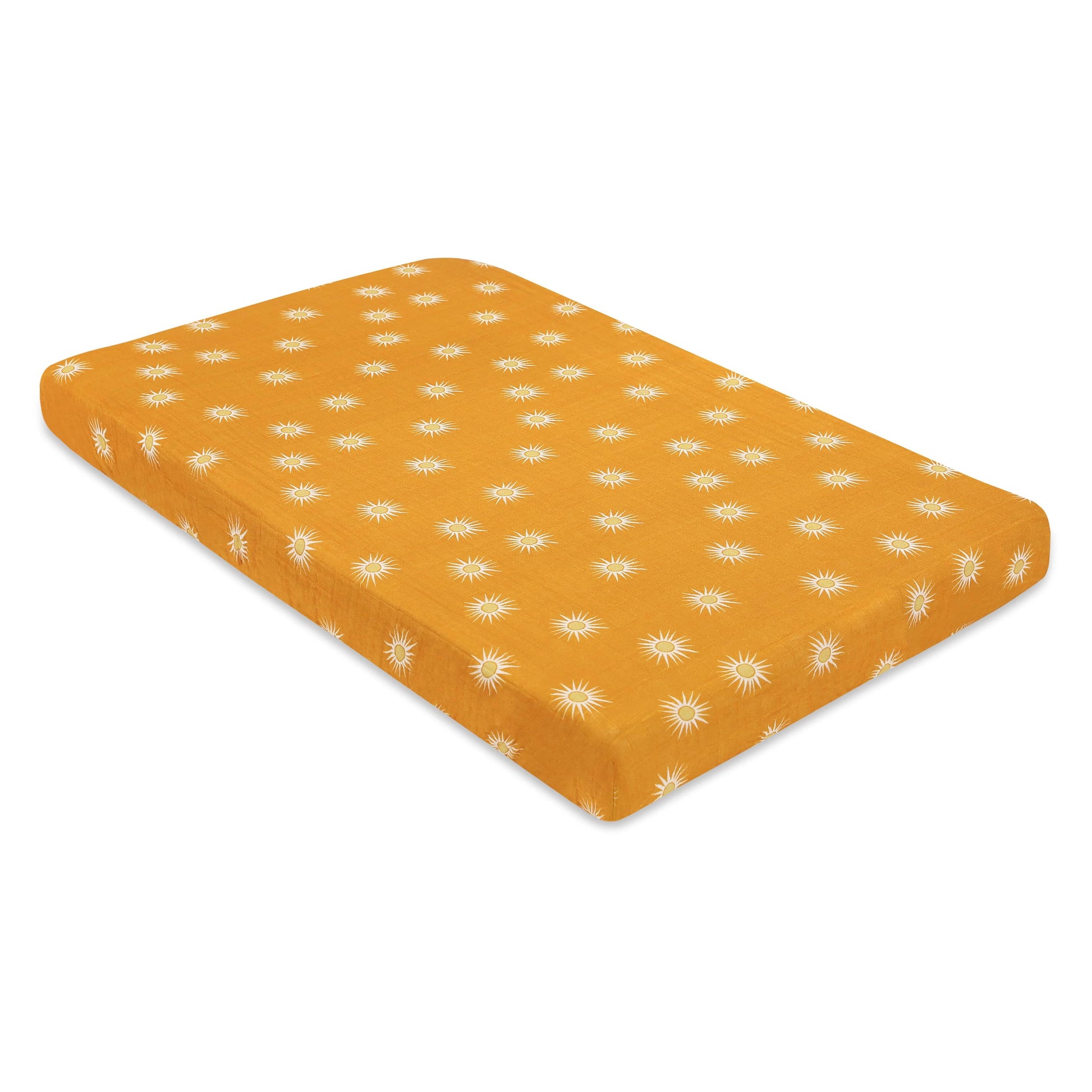 Babyletto Mini Crib Sheet in GOTS Certified Organic Muslin Cotton - Golden Hour - T26936