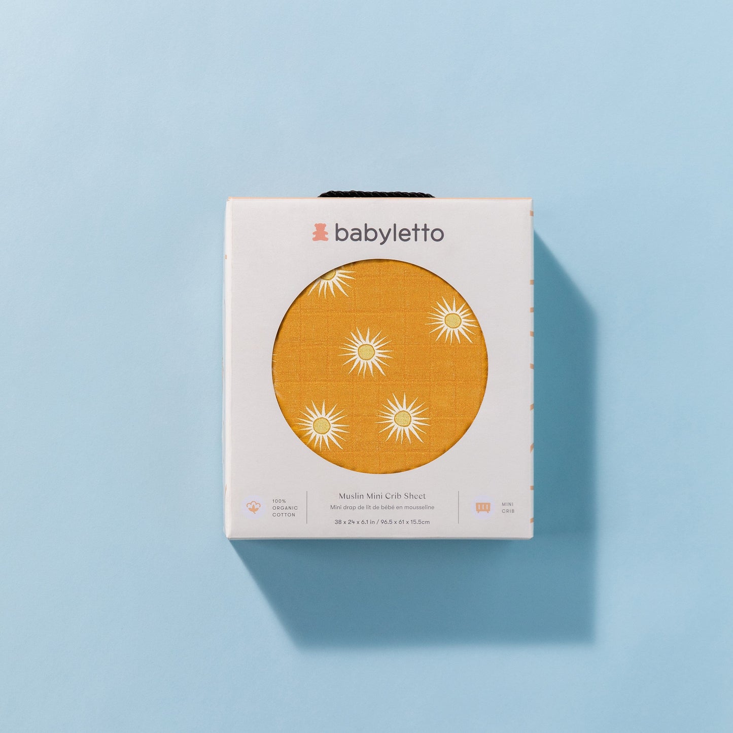 Babyletto Mini Crib Sheet in GOTS Certified Organic Muslin Cotton - Golden Hour - T26936