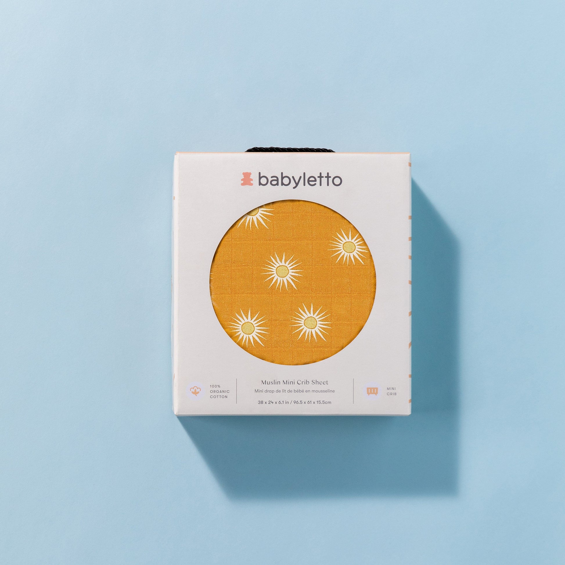 Babyletto Mini Crib Sheet in GOTS Certified Organic Muslin Cotton - Golden Hour - T26936