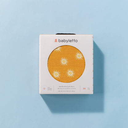 Babyletto Mini Crib Sheet in GOTS Certified Organic Muslin Cotton - Golden Hour - T26936