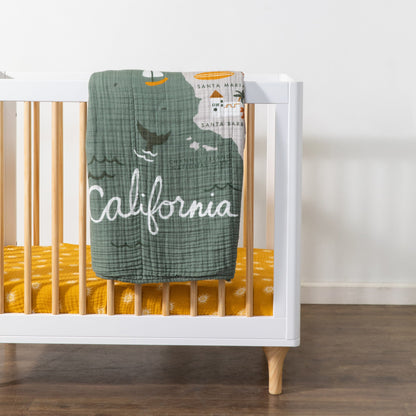 Babyletto Mini Crib Sheet in GOTS Certified Organic Muslin Cotton - Golden Hour - T26936