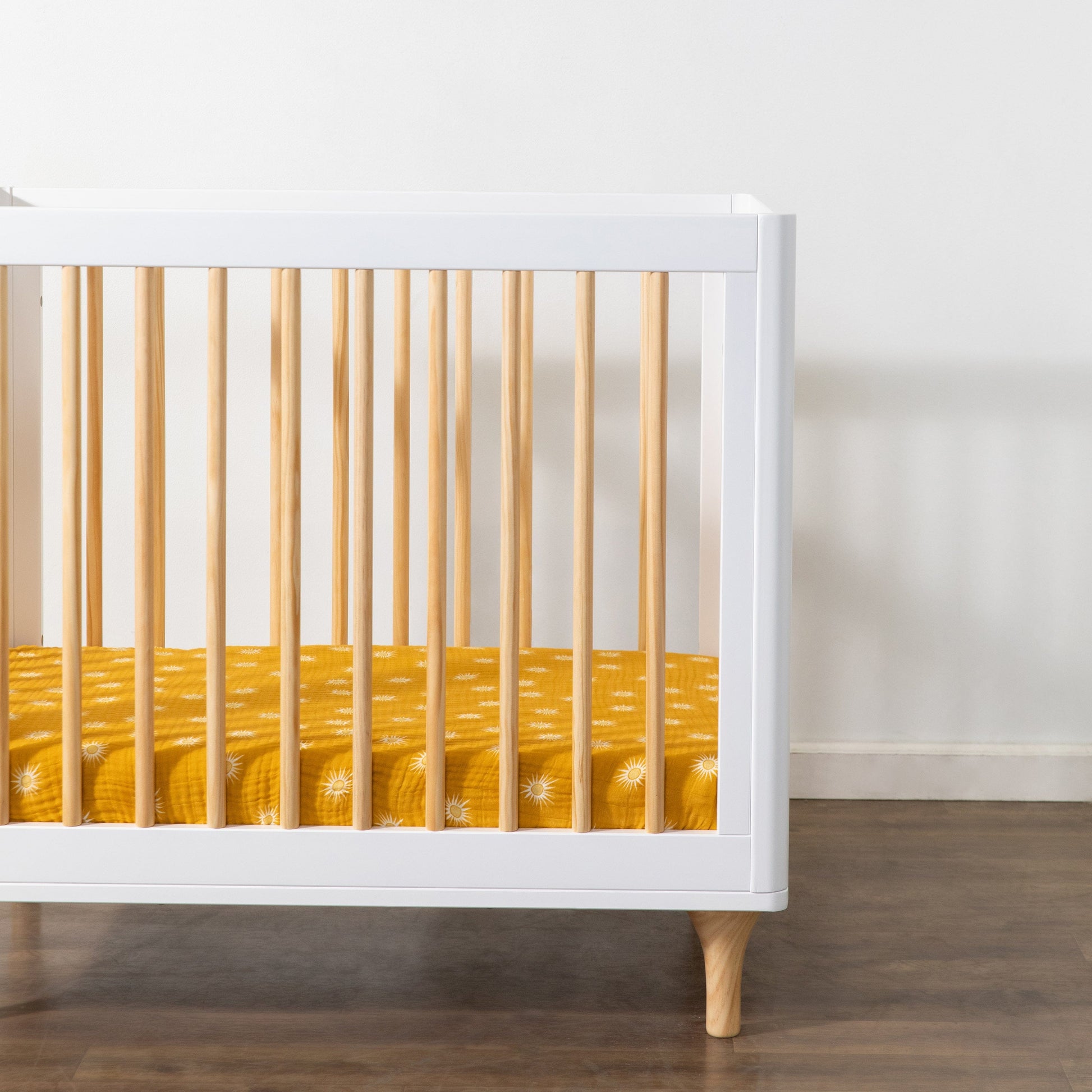 Babyletto Mini Crib Sheet in GOTS Certified Organic Muslin Cotton - Golden Hour - T26936