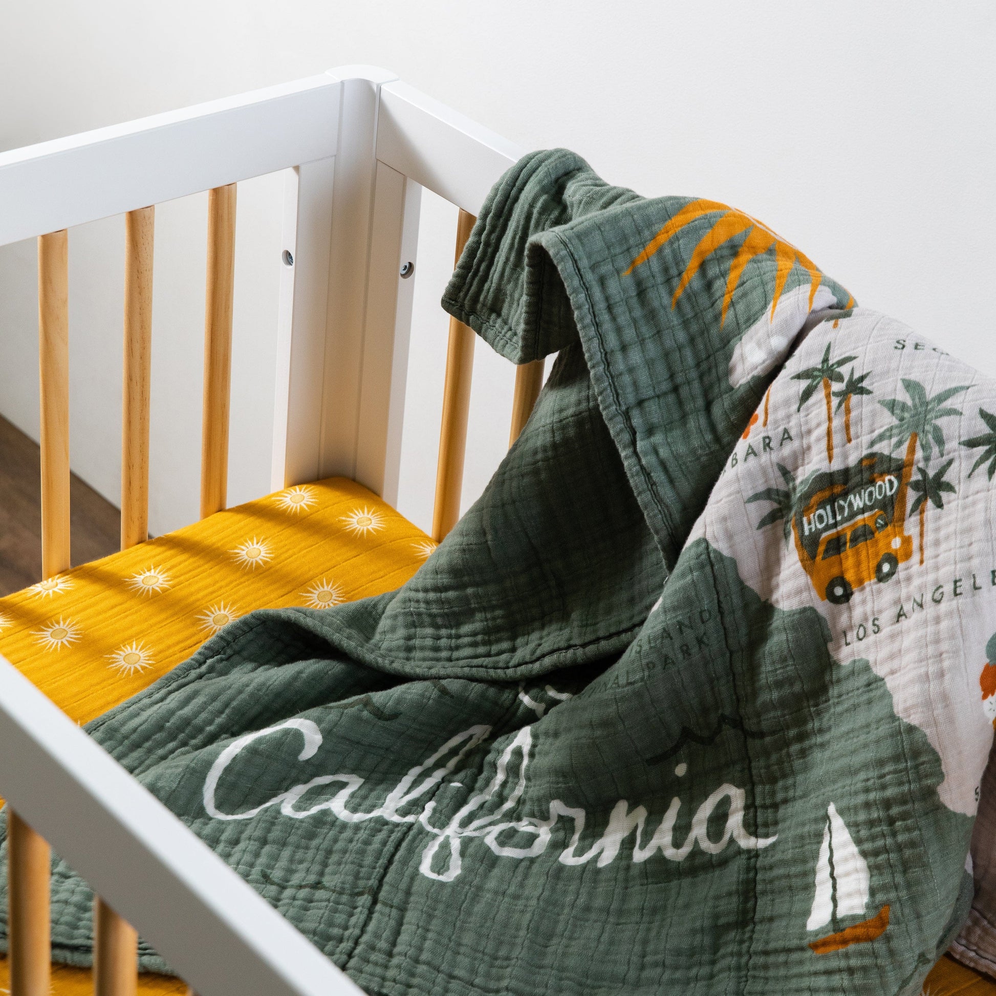 Babyletto Mini Crib Sheet in GOTS Certified Organic Muslin Cotton - Golden Hour - T26936