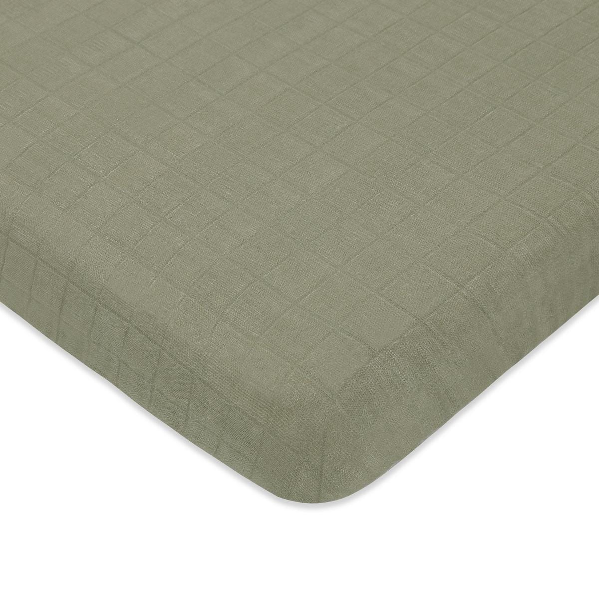 Babyletto Mini Crib Sheet in GOTS Certified Organic Muslin Cotton-Matcha - T29736MCA