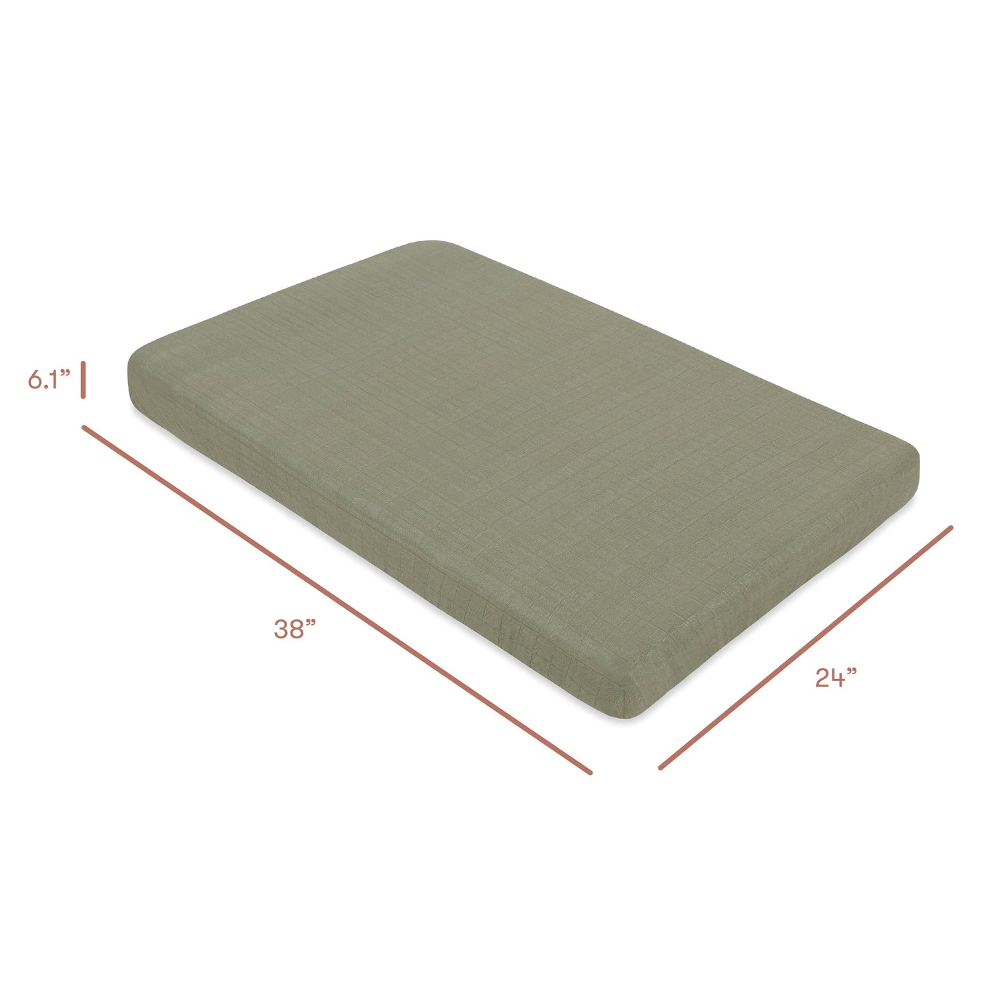 Babyletto Mini Crib Sheet in GOTS Certified Organic Muslin Cotton - Matcha - T29736MCA