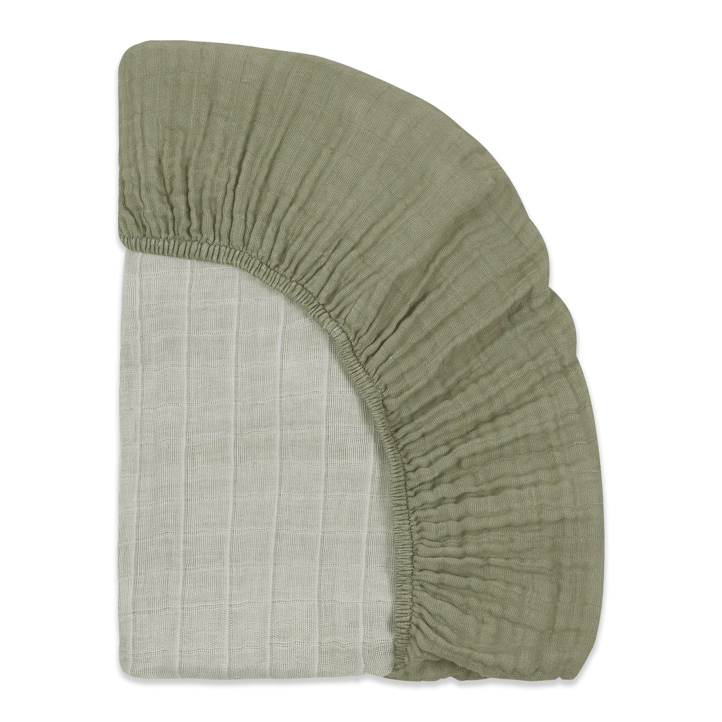 Babyletto Mini Crib Sheet in GOTS Certified Organic Muslin Cotton - Matcha - T29736MCA