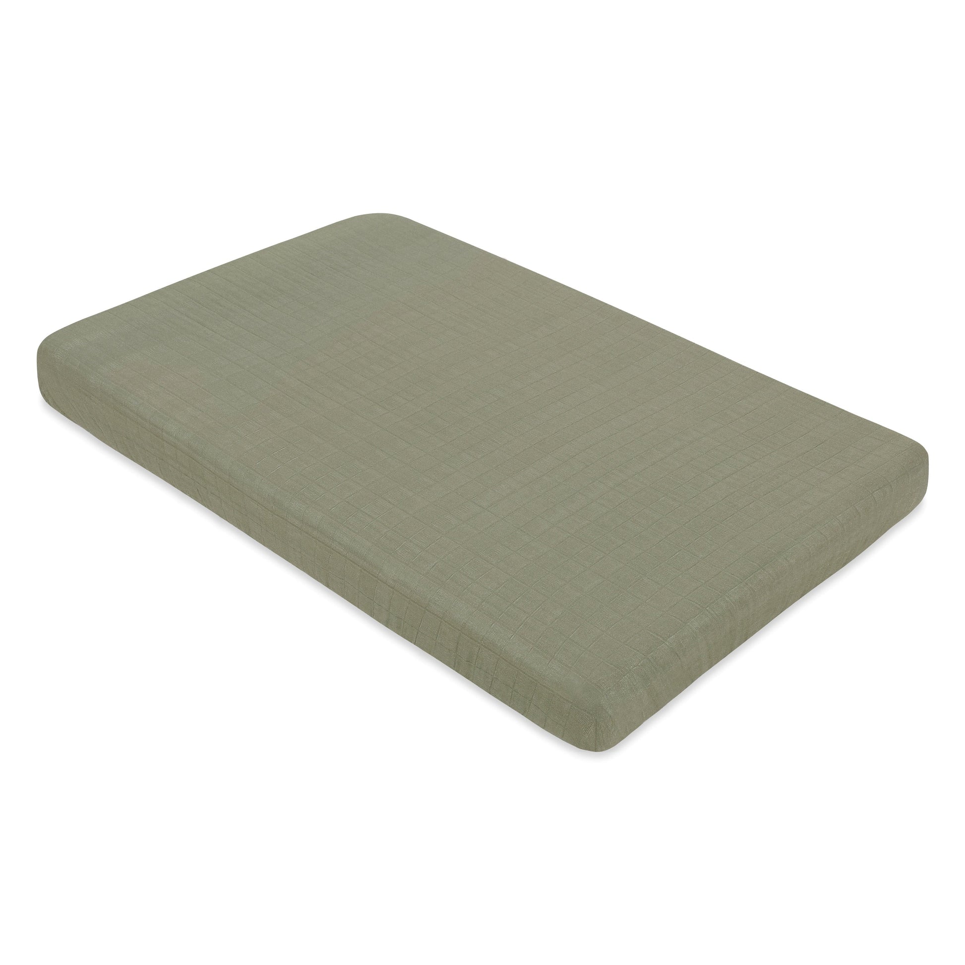 Babyletto Mini Crib Sheet in GOTS Certified Organic Muslin Cotton - Matcha - T29736MCA