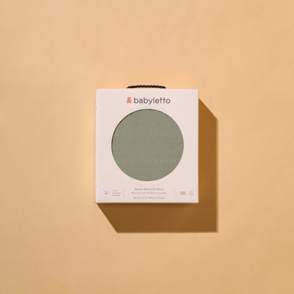 Babyletto Mini Crib Sheet in GOTS Certified Organic Muslin Cotton - Matcha - T29736MCA