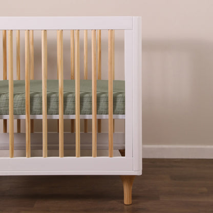 Babyletto Mini Crib Sheet in GOTS Certified Organic Muslin Cotton - Matcha - T29736MCA