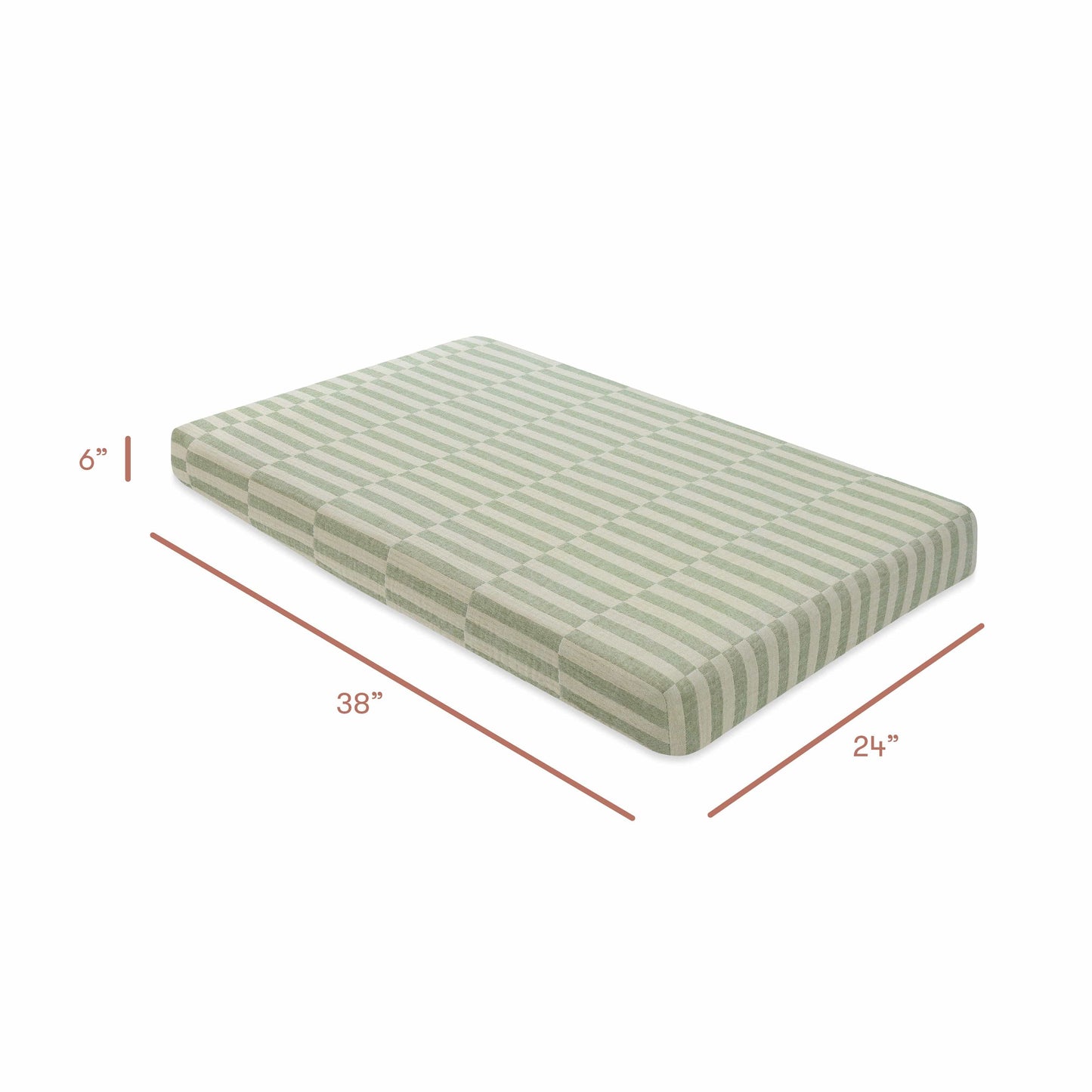 Babyletto Mini Crib Sheet in GOTS Certified Organic Muslin Cotton - Moss Stripe - T30536