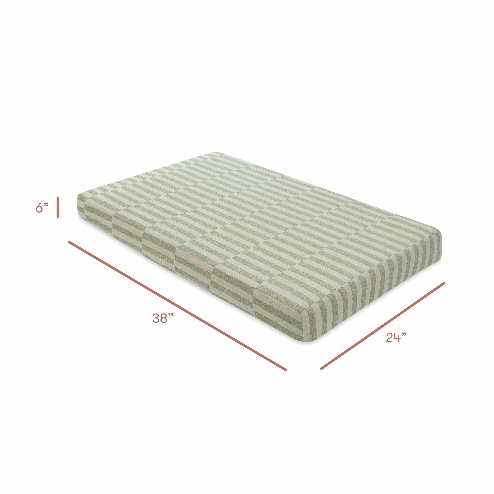 Babyletto Mini Crib Sheet in GOTS Certified Organic Muslin Cotton - Moss Stripe - T30536