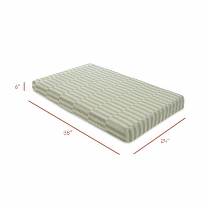 Babyletto Mini Crib Sheet in GOTS Certified Organic Muslin Cotton - Moss Stripe - T30536