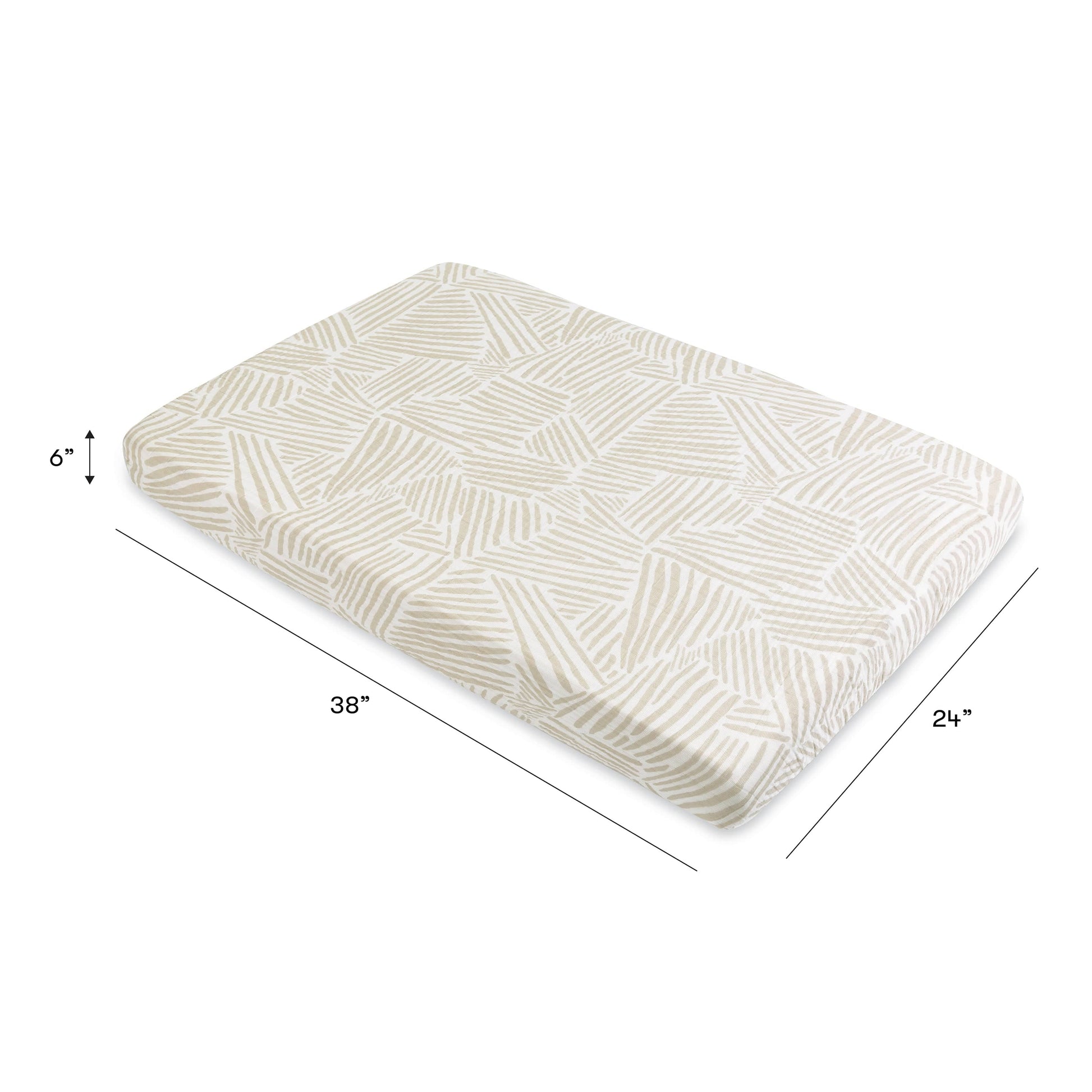Babyletto Mini Crib Sheet in GOTS Certified Organic Muslin Cotton - Oat Stripe - T29236