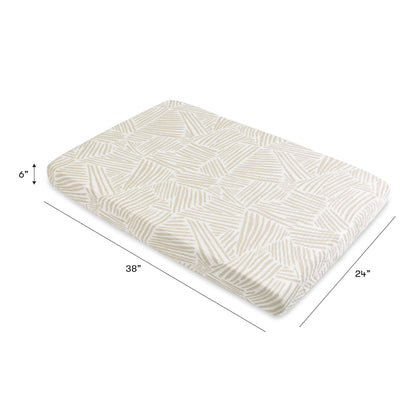 Babyletto Mini Crib Sheet in GOTS Certified Organic Muslin Cotton - Oat Stripe - T29236