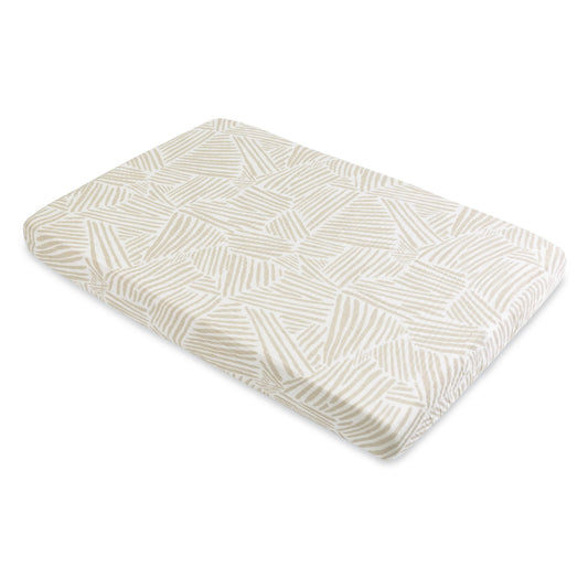 Babyletto Mini Crib Sheet in GOTS Certified Organic Muslin Cotton-Oat Stripe - T29236
