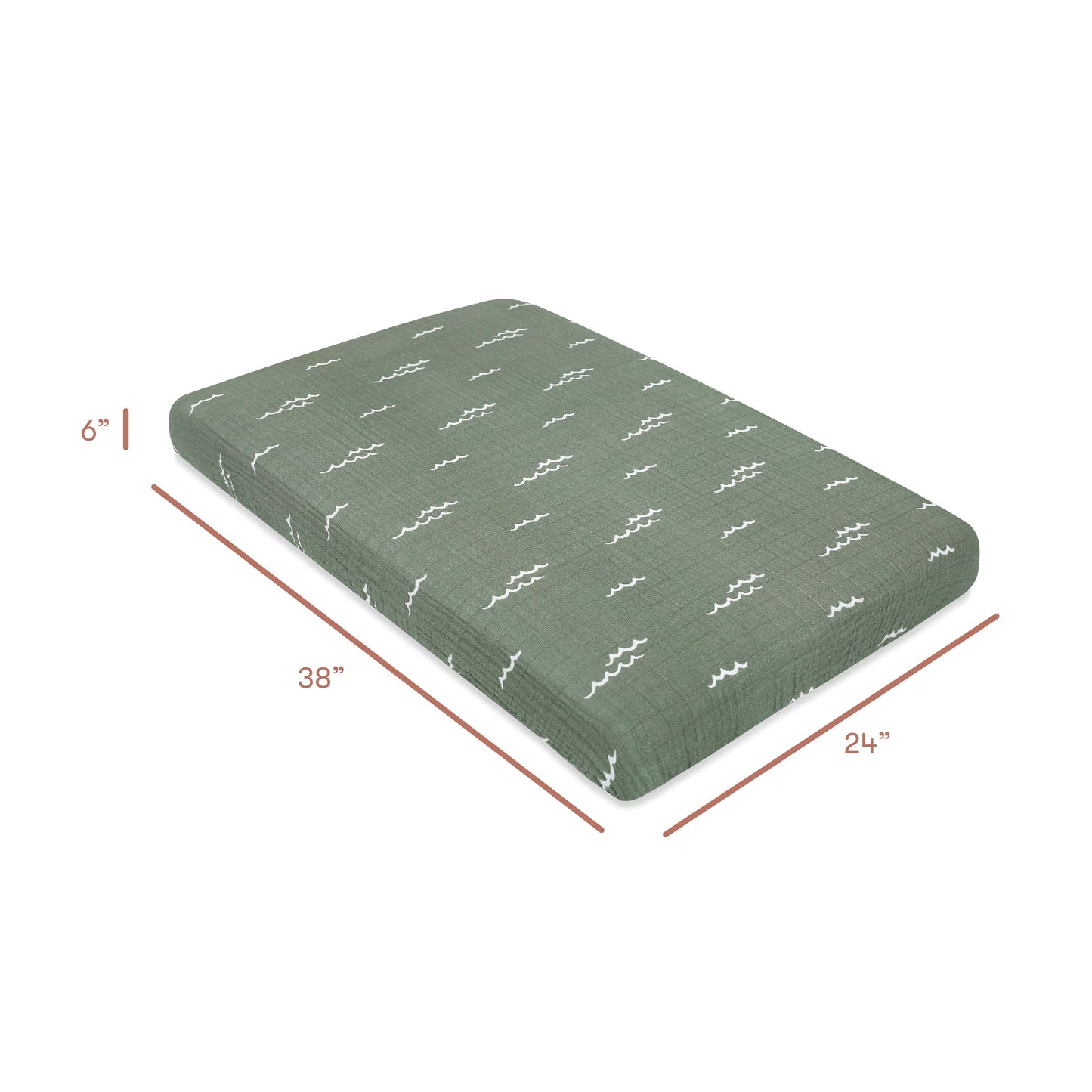 Babyletto Mini Crib Sheet in GOTS Certified Organic Muslin Cotton - Ocean Waves - T27136