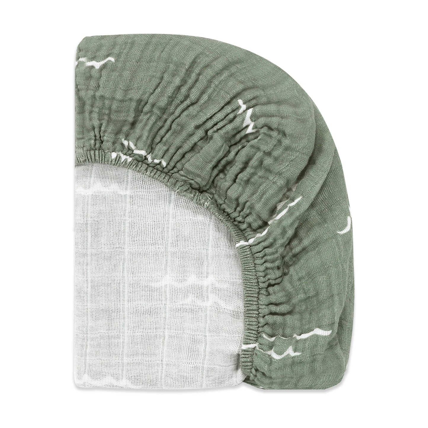 Babyletto Mini Crib Sheet in GOTS Certified Organic Muslin Cotton - Ocean Waves - T27136