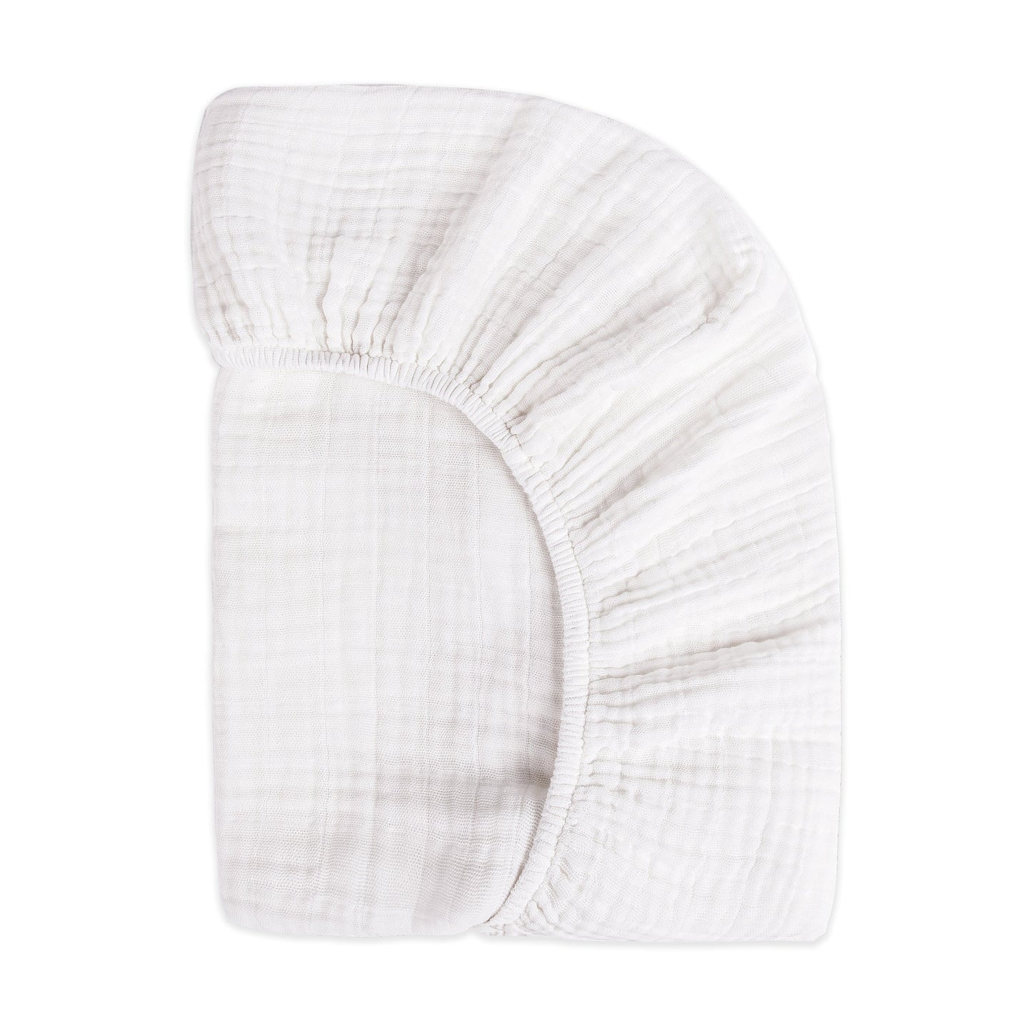 Babyletto Mini Crib Sheet in GOTS Certified Organic Muslin Cotton - White - T29436