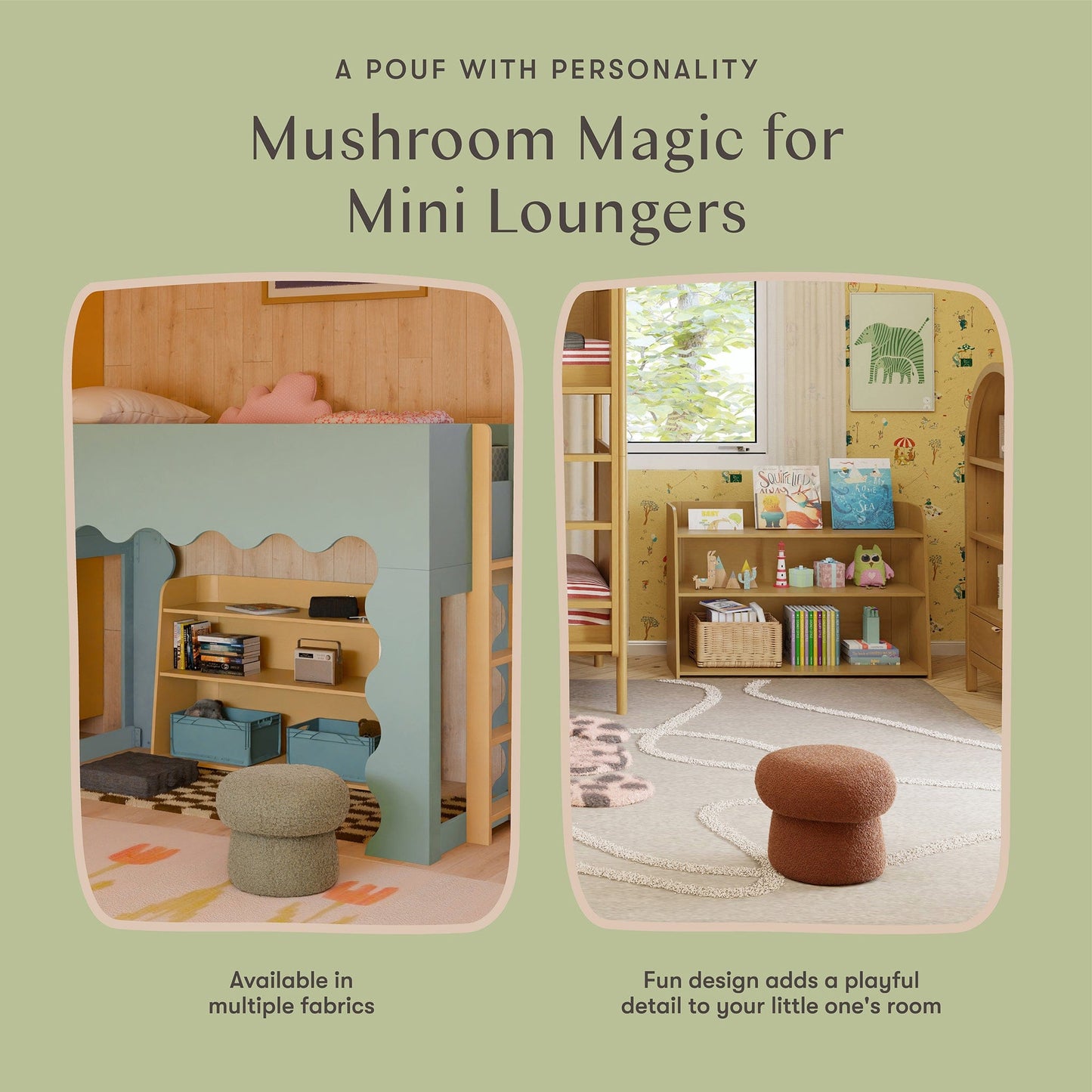 Babyletto Mini Mushroom Pouf - Rouge Teddy Loop - M31585RT