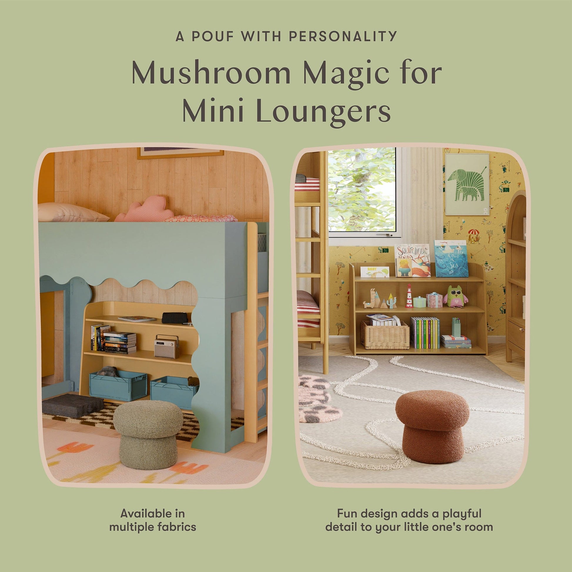 Babyletto Mini Mushroom Pouf - Rouge Teddy Loop - M31585RT