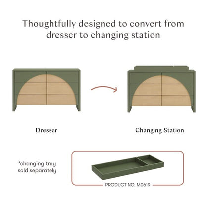 Babyletto Moab 6-Drawer Assembled Dresser - Olive / Ash - M30216OLSH