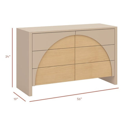 Babyletto Moab 6-Drawer Assembled Dresser - Taupe / Ash - M30216TPESH