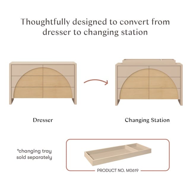 Babyletto Moab 6-Drawer Assembled Dresser - Taupe / Ash - M30216TPESH