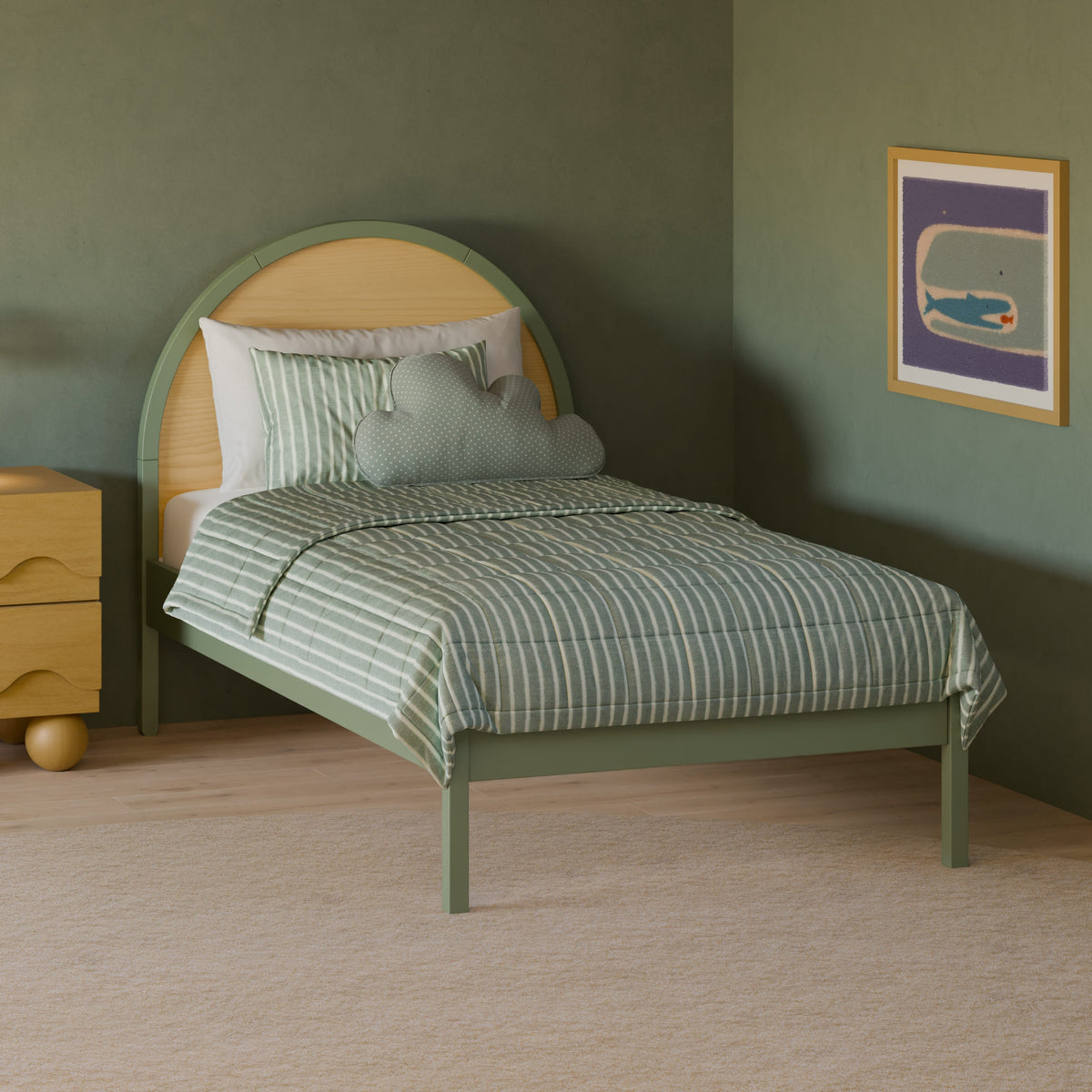 Babyletto Moab Twin Bed - Olive/Ash