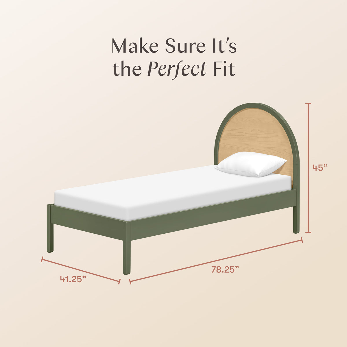 Babyletto Moab Twin Bed - Olive/Ash