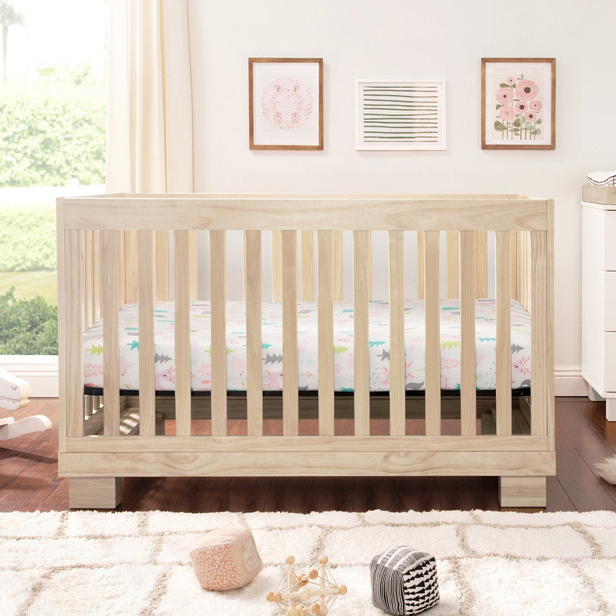 Babyletto Modo 3-in-1 Convertible Crib w/Toddler Bed Conversion Kit - Washed Natural - M6701NX