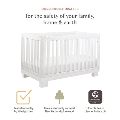 Babyletto Modo 3-in-1 Convertible Crib w/Toddler Bed Conversion Kit - White - M6701W