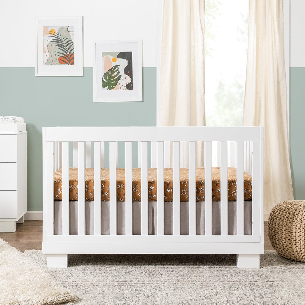 Babyletto Modo 3-in-1 Convertible Crib w/Toddler Bed Conversion Kit - White - M6701W