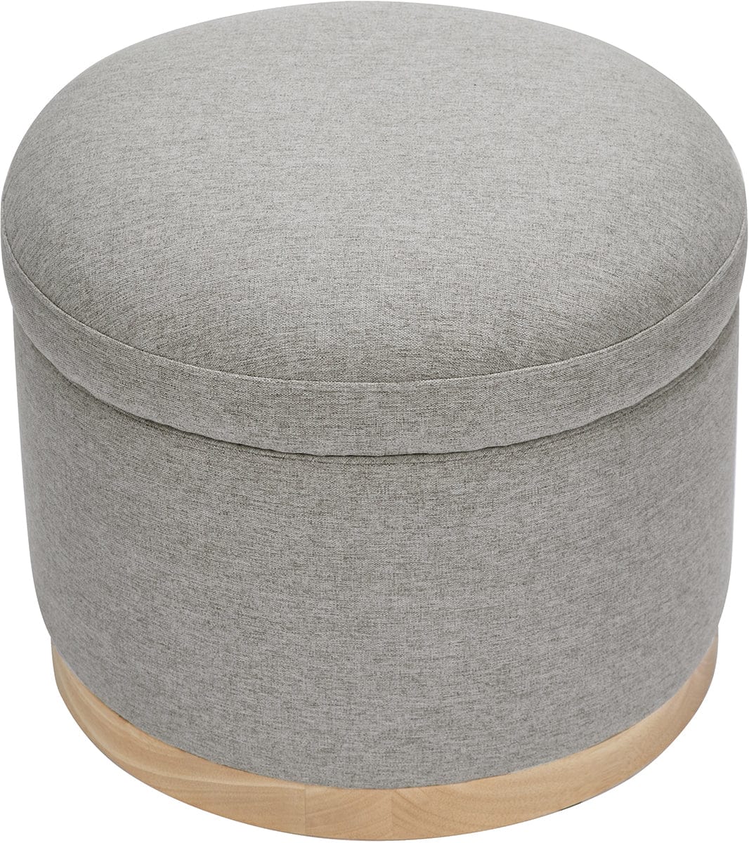 Babyletto Naka Storage Ottoman - Performance Grey Eco-Weave w/ Light Wood Base - M22885PGEWLB